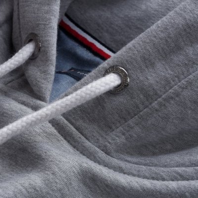 Bluza Tommy Hilfiger męska szara z kapturem bawełniana duże logo