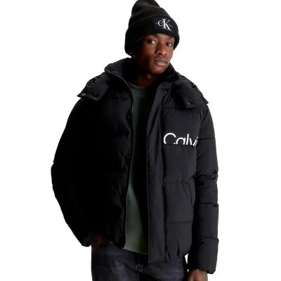 Kurtka Calvin Klein Jeans puchowa męska czarna z kapturem