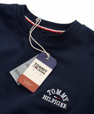 Bluza Tommy Hilfiger męska granatowa wkładana przez głowę bawełniana