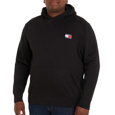 Bluza Tommy Jeans męska czarna kangurka plus size z kapturem 