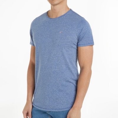 T-shirt Tommy Jeans koszulka męska z okrągłym dekoldem niebieska