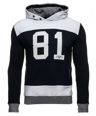 Armani Jeans bluza męska duże logo z kapturem bawełniana