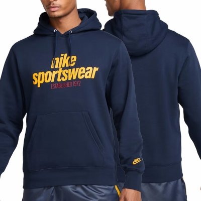 Bluza Nike granatowa z kapturem bawełniana kangurka