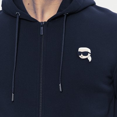 Bluza Karl Lagerfeld męska rozpinana z kapturem granatowa