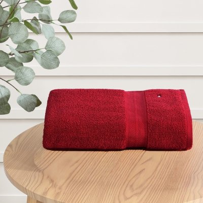 Zestaw ręcznik czerwony Tommy Hilfiger bawełniany 2 sztuki