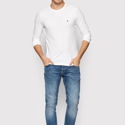 Longsleeve koszulka Tommy Hilfiger na długi rękaw męska biała