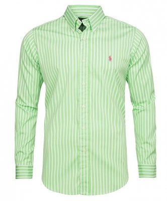 Koszula męska Ralph Lauren w paski zielona bawełniana