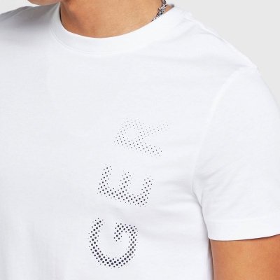 T-shirt Tommy Hilfiger koszulka męska z okrągłym dekoldem biała duże logo