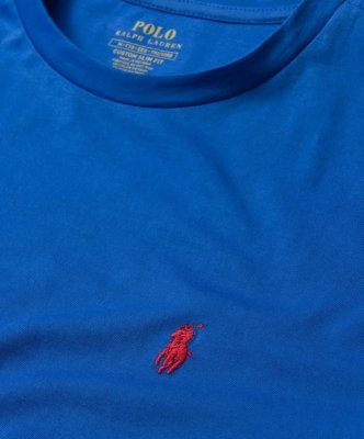 T-shirt męski Polo Ralph Lauren logo niebieski z krótkim rękawem