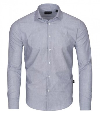 Emporio Armani koszula szara Modern Fit męska logo