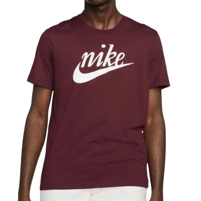 Nike t-shirt na krótki rękaw koszulka męska bordowa z nadrukiem