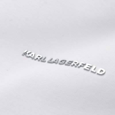 Karl Lagerfeld t-shirt koszulka biała logo na środku bawełniana