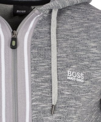 Komplet dresowy spodnie bluza Hugo Boss męski szary bluza rozpinana z kapturem