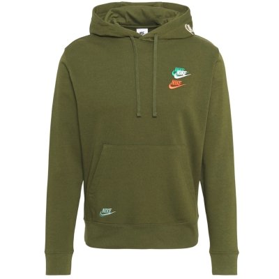 Bluza Nike męska kangurka zielona wyszywane logo