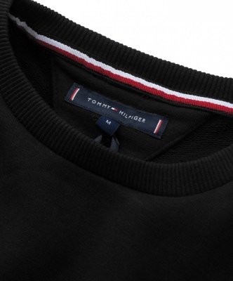 Bluza Tommy Hilfiger męska czarna wkładana przez głowę bawełniana