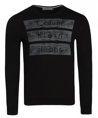 Bluza Calvin Klein męska czarna duże logo bawełniana