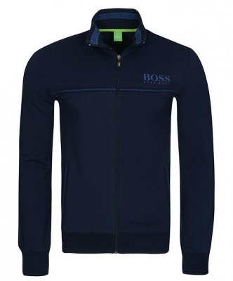Komplet dresowy spodnie bluza Hugo Boss męski granatowy bluza ze stójką