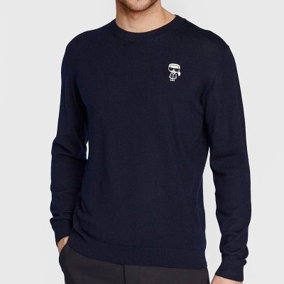 Sweter męski Karl Lagerfeld wełniany granatowy