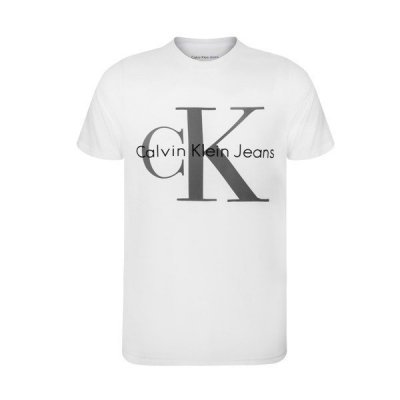 T-shirt koszulka Calvin Klein Jeans męska z okrągłym dekoldem biały