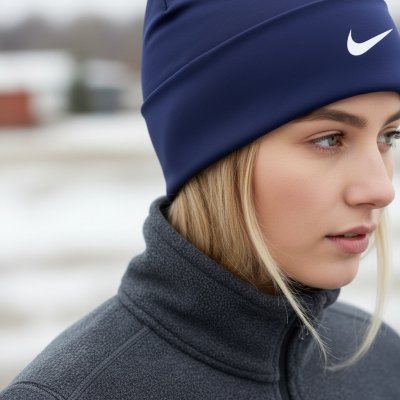 Nike czapka zimowa granatowa logo unisex sportowa