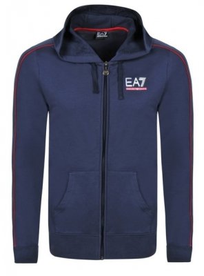 Bluza Emporio Armani EA7 męska granatowa rozpinana z kapturem