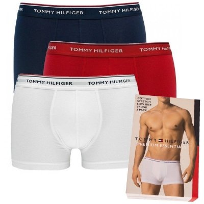 Bokserki Tommy Hilfiger majtki męskie 3 pary białe czerwone i granatowe