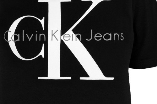 Sukienka  Calvin Klein Jeans czarna duże logo bawełniana