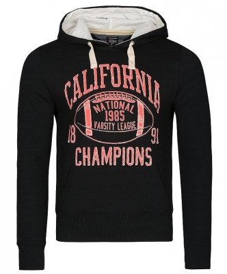 Bluza Tommy Hilfiger Denim męska czarna duże logo bawełniana