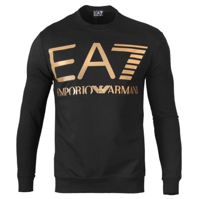 Bluza Emporio Armani EA7 męska czarna złote duże logo