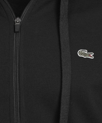 Bluza męska Lacoste czarna bawełniana rozpinana z kapturem