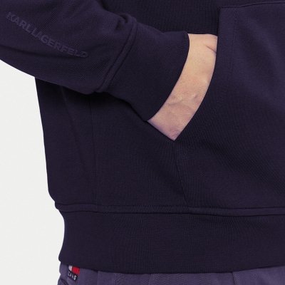 Bluza Karl Lagerfeld męska rozpinana z kapturem granatowa