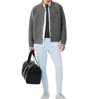 Spodnie męskie Lacoste błękitne bawełniane dresowe