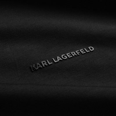 Karl Lagerfeld t-shirt koszulka czarna logo na środku bawełniana
