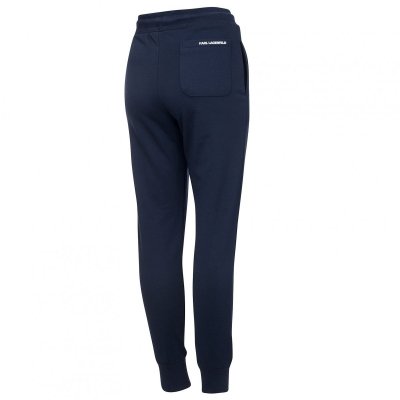 Spodnie damskie Karl Lagerfeld granatowe bawełniane