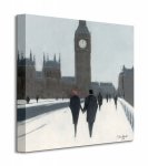 Big Ben, Red Beret and Snow - Obraz na płótnie