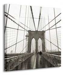 Obraz na płótnie - Brooklyn Bridge, Wide Angle - 40x40 cm
