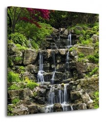 Kaskadowy wodospad - Obraz na płótnie