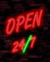 Open 24/7 - plakat