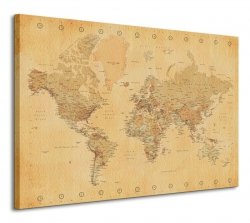 Obraz do sypialni - World Map (Vintage Style)