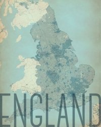 England, vintage - mapa