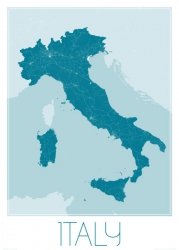 Italy, blue - mapa