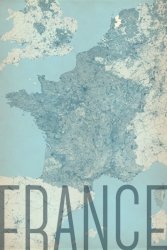 France, vintage - mapa