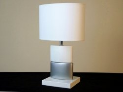 Lampka nocna - Srebrna - CHANEA Petit - 25x15x40cm 