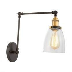 Lampa ścienna - Czarny Kinkiet Loft Barton W2