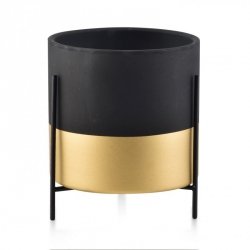 Doniczka ceramiczna na stojaku - Osłonka Złoty Pas