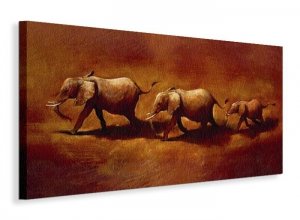 Obraz na ścianę - Słonie - Three African Elephants - 50x100 cm