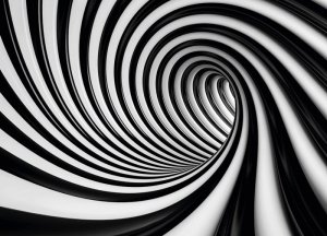 Fototapeta - Czarno-biały tunel - 254x183 cm