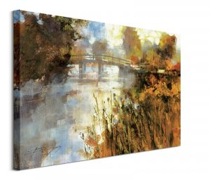 Bridge at Autumn Morning - obraz na płótnie