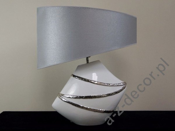 Lampa stołowa - LACE - Biała - 55x34x63cm