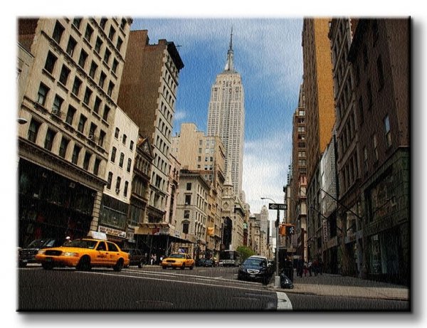 Obraz na ścianę - NYC Empire State Building - 120x90 cm - Dekoracje do salonu - Obraz na ścianę - NYC Empire State Building - 120x90 cm